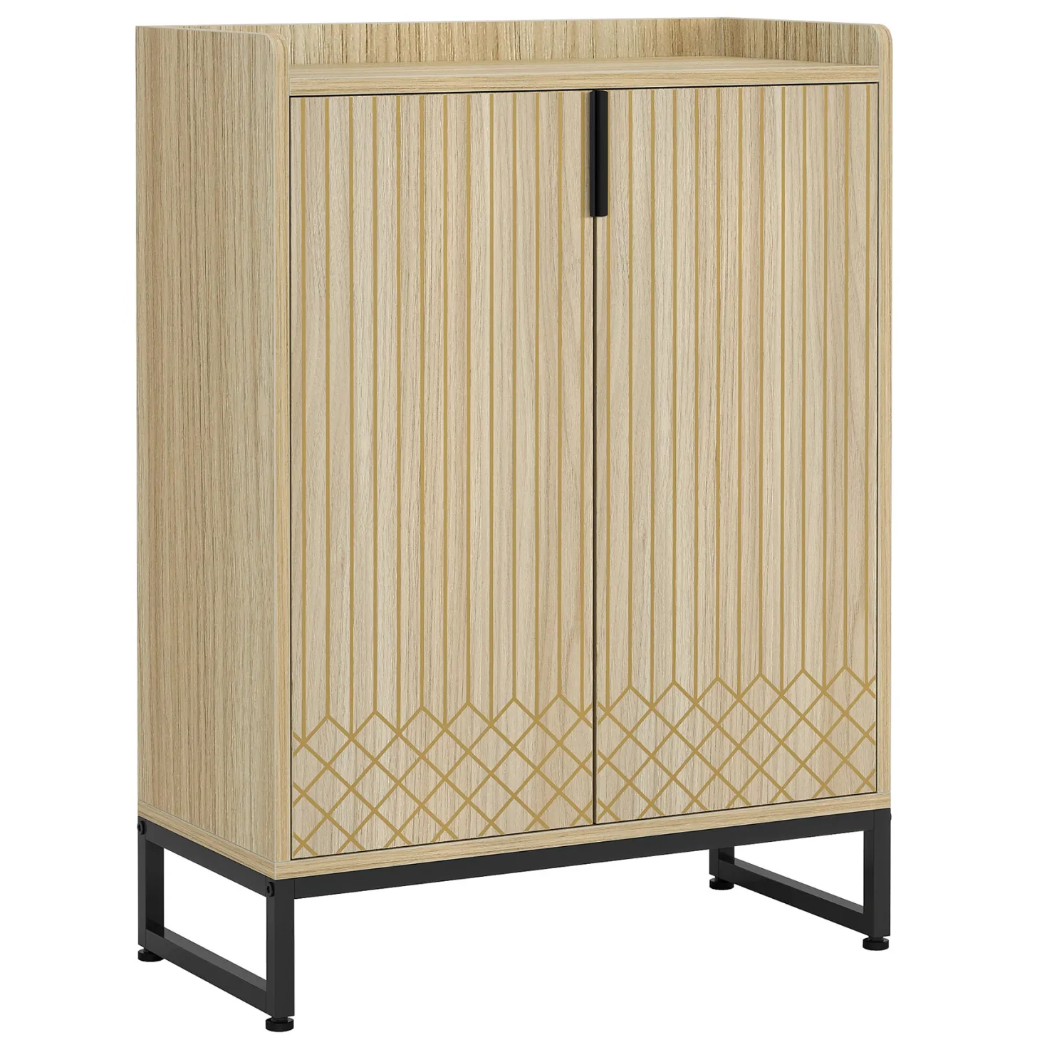 Modern Shoe Cabinet with Doors, 5-Tier Modern Shoe Rack Organizer