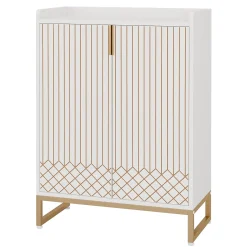 Modern Shoe Cabinet with Doors, 5-Tier Modern Shoe Rack Organizer