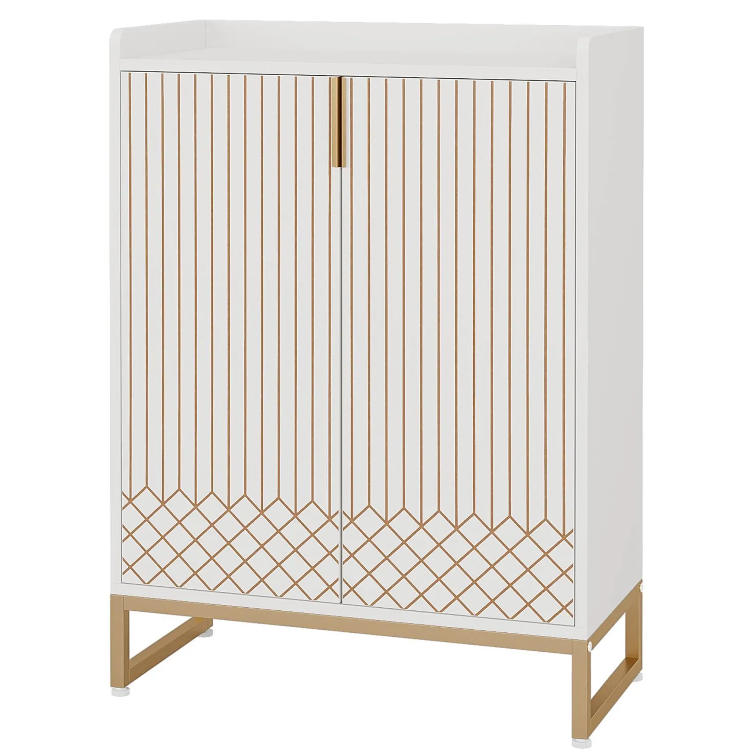 Modern Shoe Cabinet with Doors, 5-Tier Modern Shoe Rack Organizer