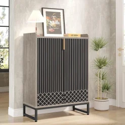 Modern Shoe Cabinet with Doors, 5-Tier Modern Shoe Rack Organizer