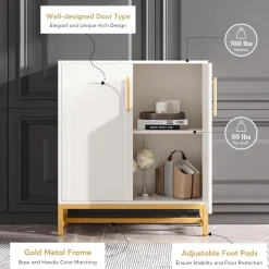 Modern Sideboard Buffet Storage Cabinet with Adjustable Shelves