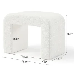 Modern Vanity Stool, Fully Assembled Upholstered Ottoman Sofa Footrest