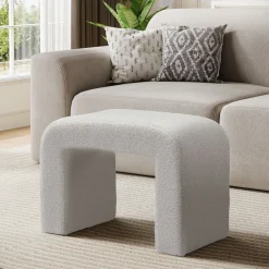Modern Vanity Stool, Fully Assembled Upholstered Ottoman Sofa Footrest