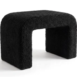 Modern Vanity Stool, Fully Assembled Upholstered Ottoman Sofa Footrest