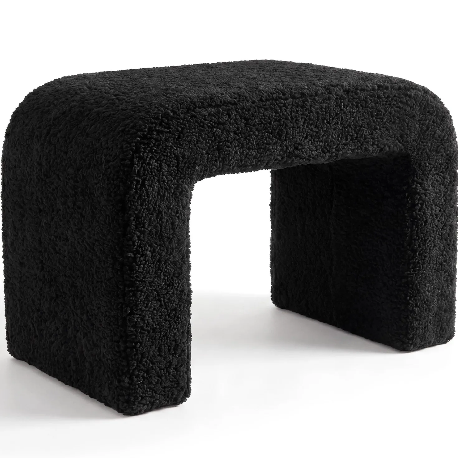 Modern Vanity Stool, Fully Assembled Upholstered Ottoman Sofa Footrest