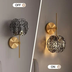 Modern Wall Light Fixture, 15" Bathroom Wall Sconce with Glass Shade