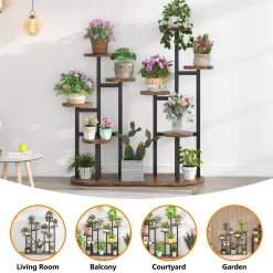 Multi-Tiered Plant Stand, 11 Potted Plant Shelf Flower Stands