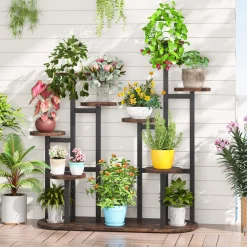 Multi-Tiered Plant Stand, 11 Potted Plant Shelf Flower Stands