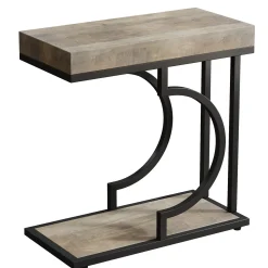 Narrow C Table, Modern End Table Bedside Table with Metal Frame