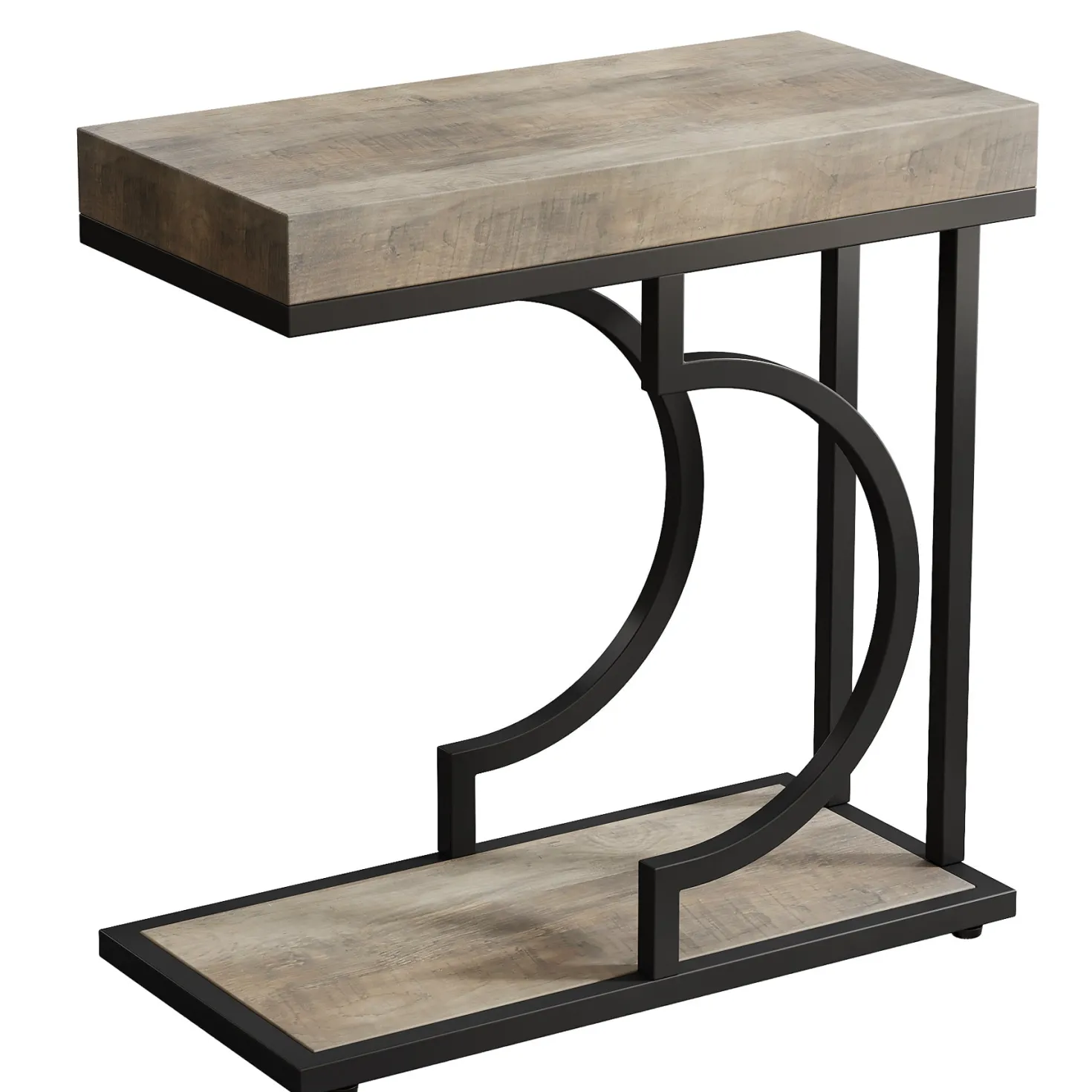 Narrow C Table, Modern End Table Bedside Table with Metal Frame
