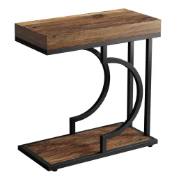 Narrow C Table, Modern End Table Bedside Table with Metal Frame