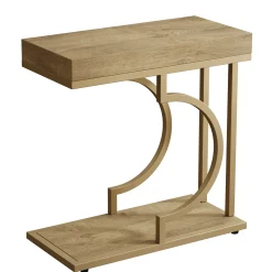 Narrow C Table, Modern End Table Bedside Table with Metal Frame