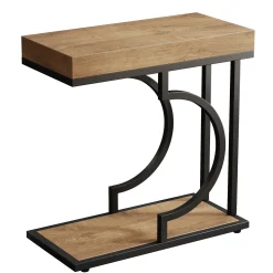 Narrow C Table, Modern End Table Bedside Table with Metal Frame