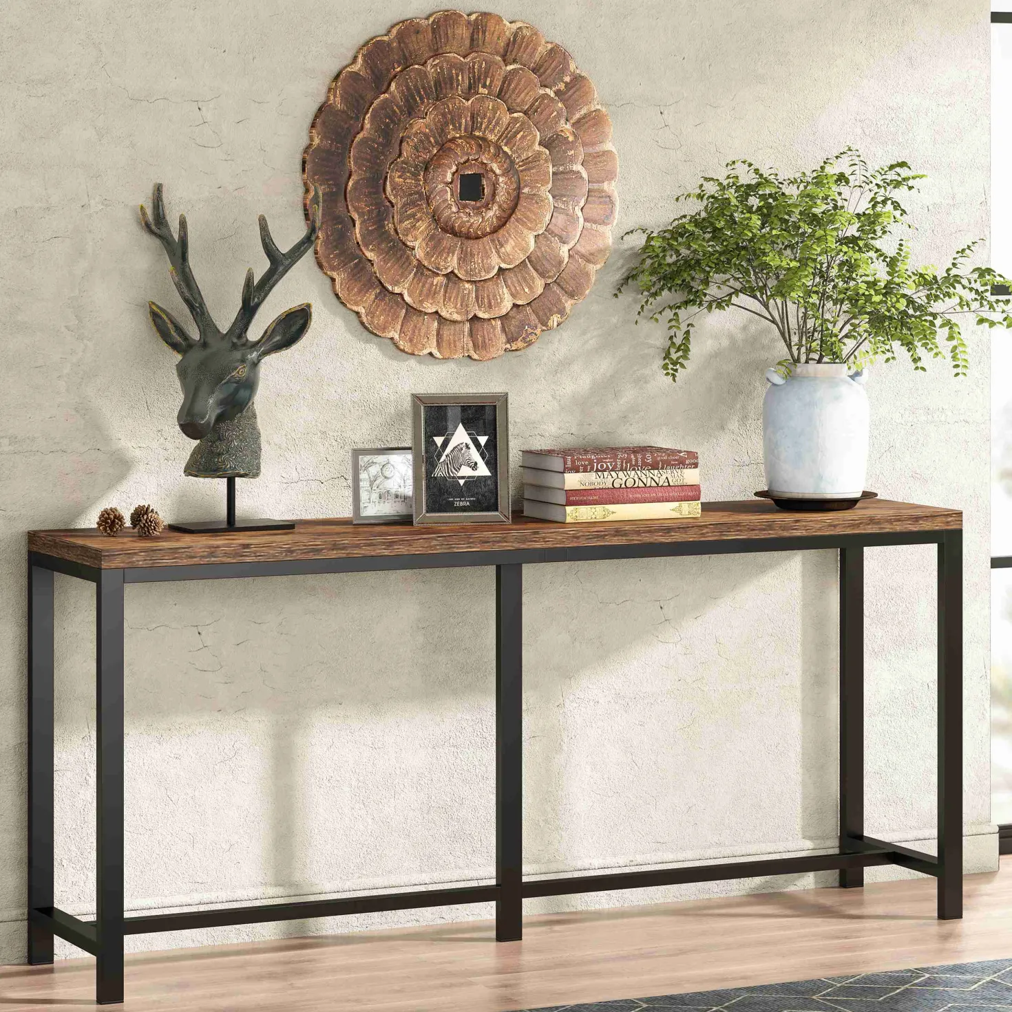 Narrow Console Table, 70.9" Extra Long Sofa Table Hallway Table