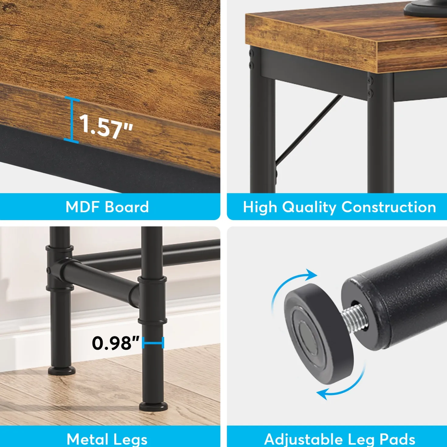 Narrow Console Table, 70.9" Extra Long Sofa Table Industrial Hallway Table
