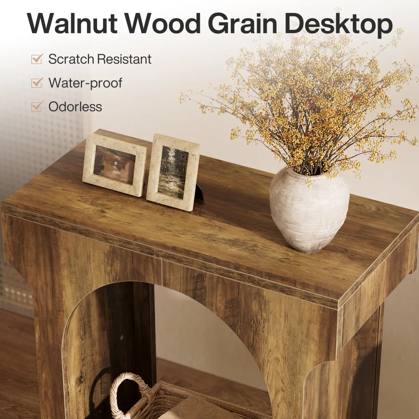 Narrow End Table, 2-Tier Side Table with Storage Space