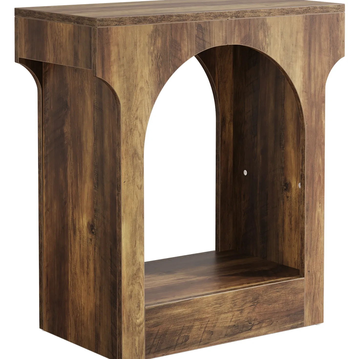 Narrow End Table, 2-Tier Side Table with Storage Space