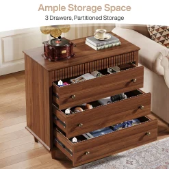 Nightstand with 3 Drawers, 31.5