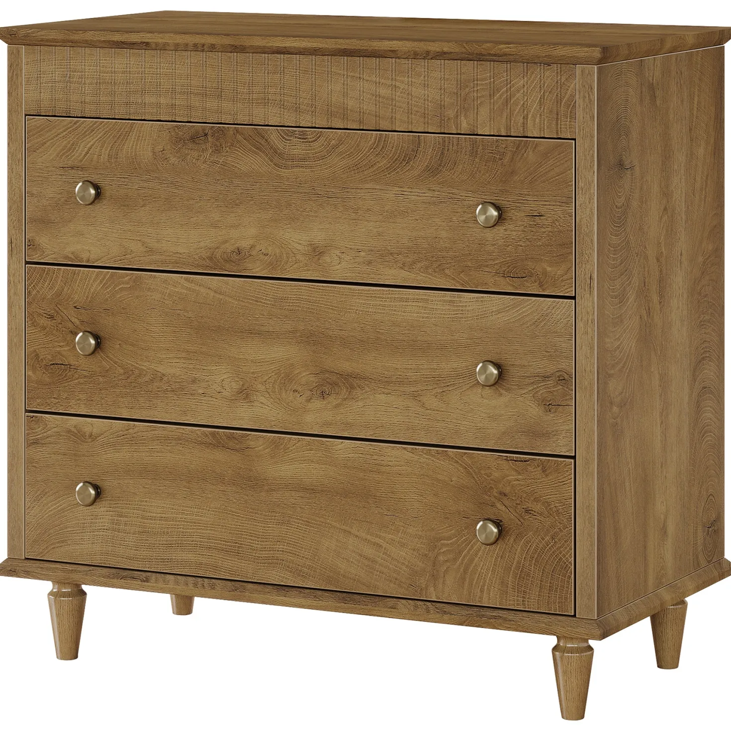 Nightstand with 3 Drawers, 31.5" Oversized Bedside Table with Mental Handles