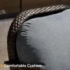 Outdoor Wicker Loveseat, 2-Seater Patio Sofa PE Rattan Outdoor Furniture for Porch