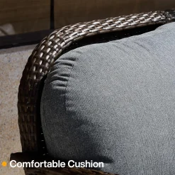 Outdoor Wicker Loveseat, 2-Seater Patio Sofa PE Rattan Outdoor Furniture for Porch