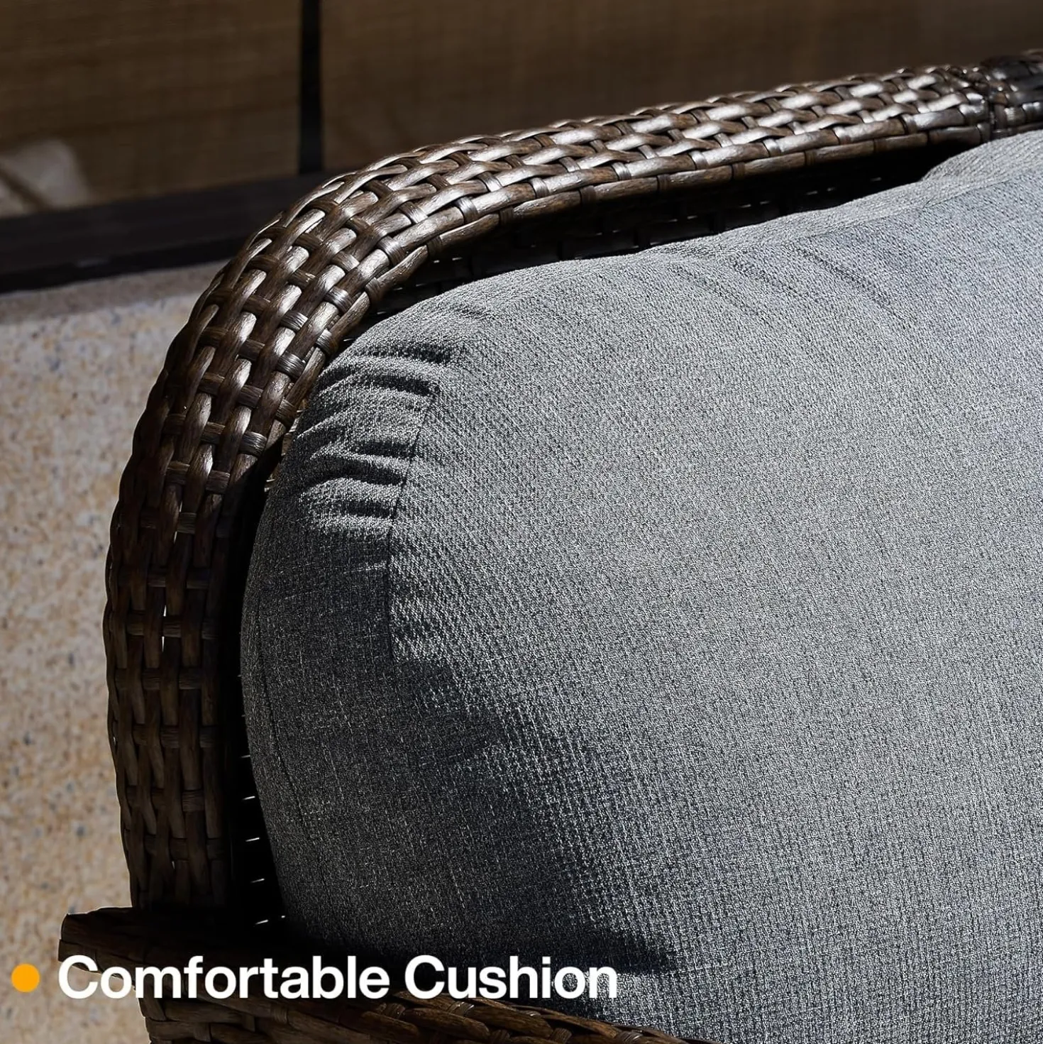 Outdoor Wicker Loveseat, 2-Seater Patio Sofa PE Rattan Outdoor Furniture for Porch