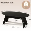 Oval Coffee Table, 47" Modern Center Cocktail Table with Angled Legs