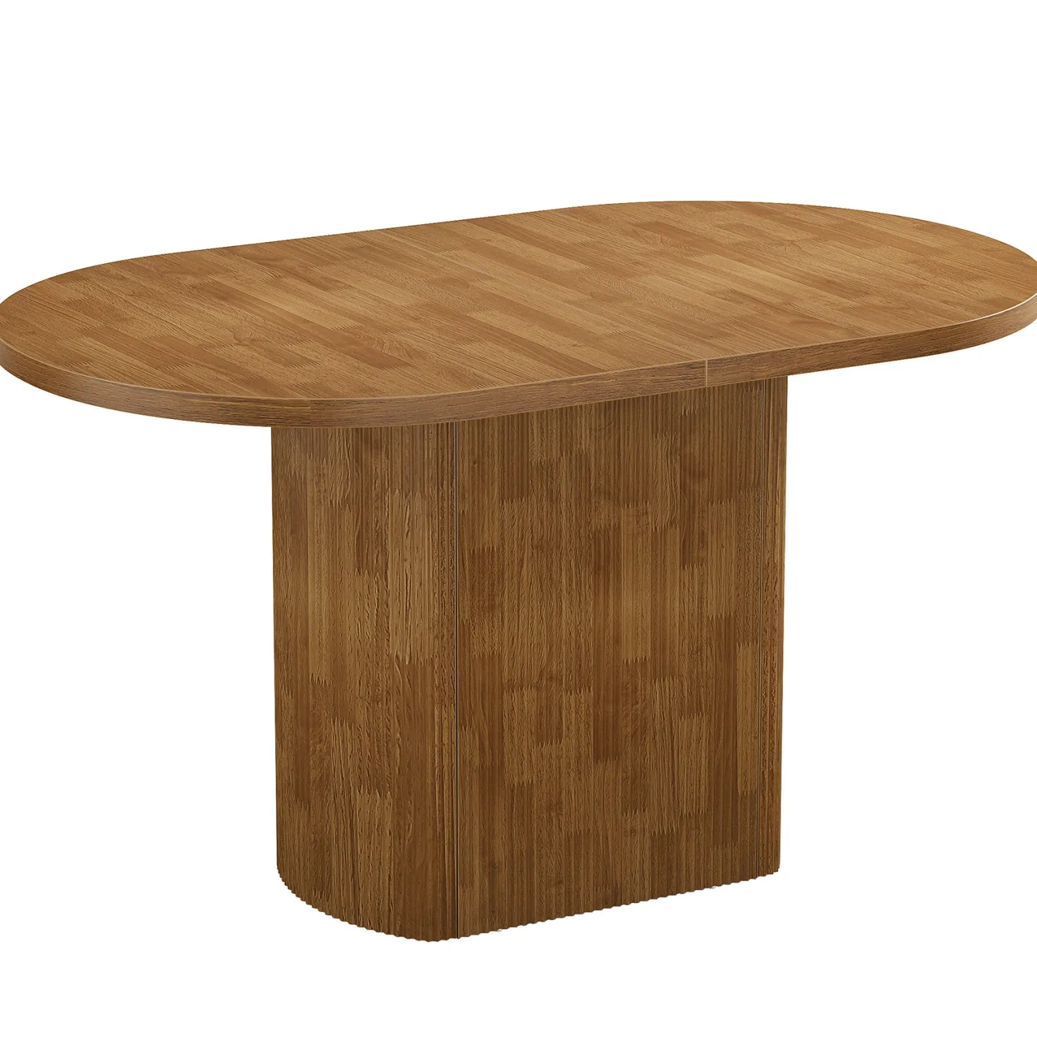 Oval Conference Table, 47.24" Meeting Table with Polygon Base for 4 People