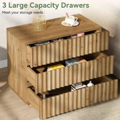 Oversized Solid Wood Nightstand, 31.5
