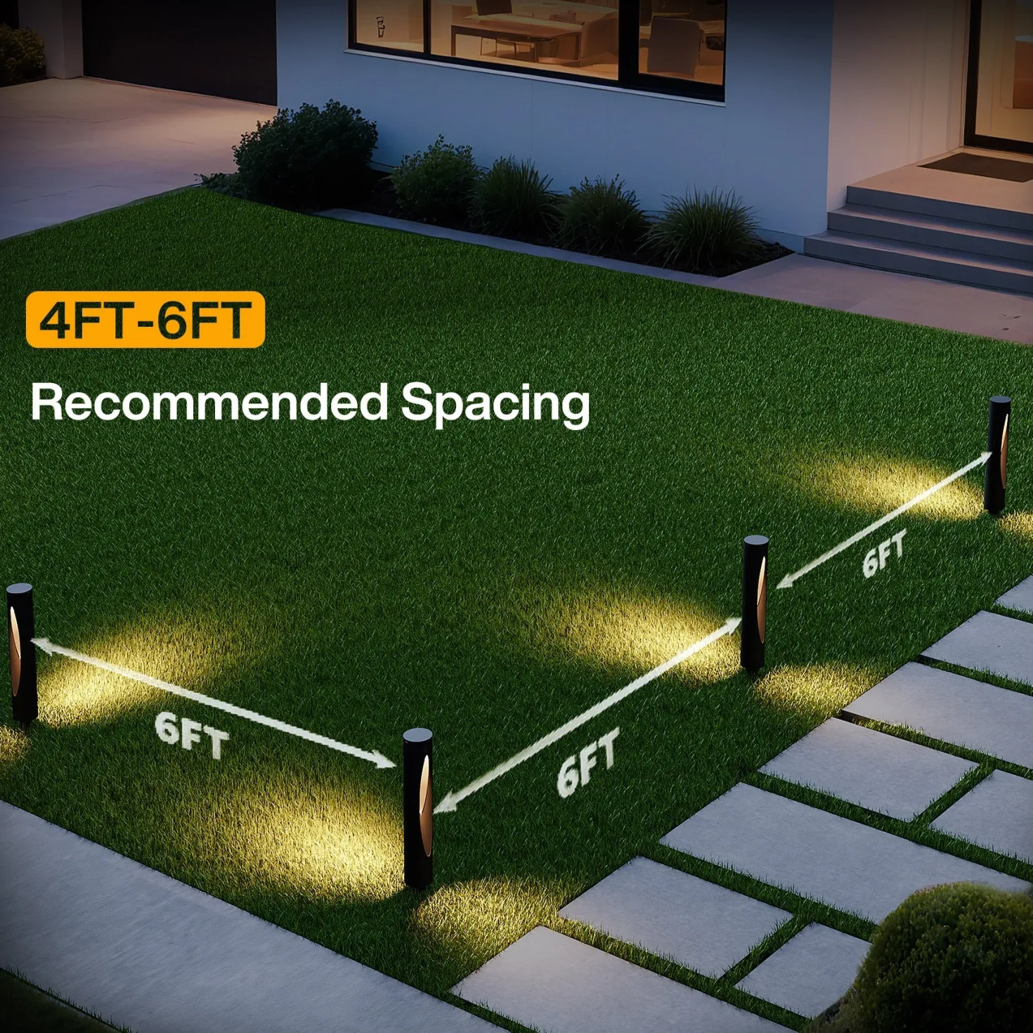 6-Pack Low-Voltage Landscape Lights, 4.8W LED Pathway Lights