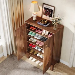 20-Pair Shoe Cabinet, Stylish Shoe Rack Organizer With Doors