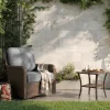 Patio Side Table, Outdoor 2-Tier Rattan End Table for Porch