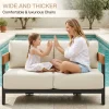 Patio Sofa Loveseat, Outdoor 2-Seater U-Shape Chair with Cushions