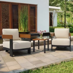 2-Person Patio Conversation Sets With Cushions, 3-Piece Outdoor Furniture Set
