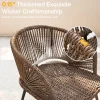 4-Piece Rattan Outdoor Patio Furniture Set with Removable Cushions and Coffee Table