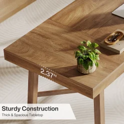 Rectangle Dining Table, 70.9" Kitchen Table with Reinforced Legs for 6-8
