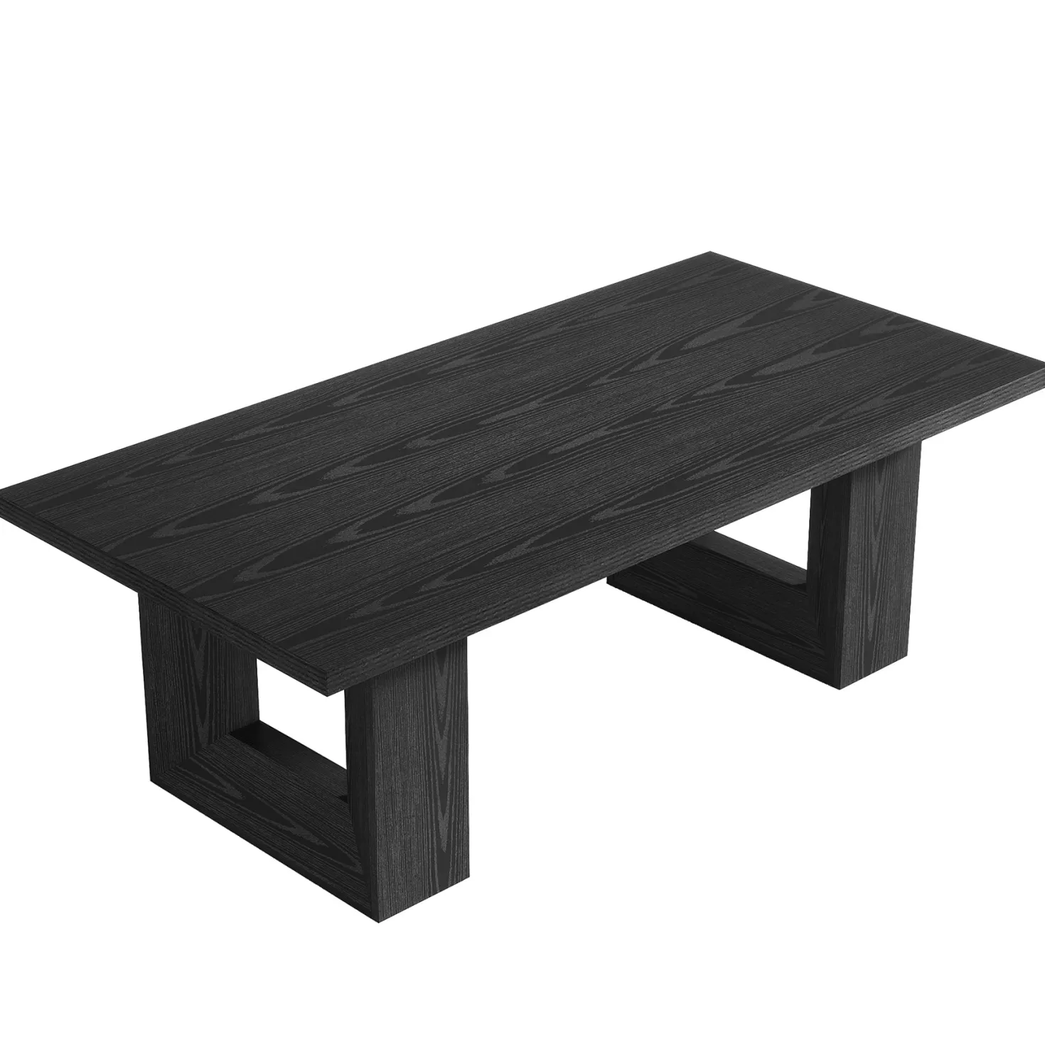 Rectangle Dining Table for 6-8, 63" Kitchen Table with Geometric Frame
