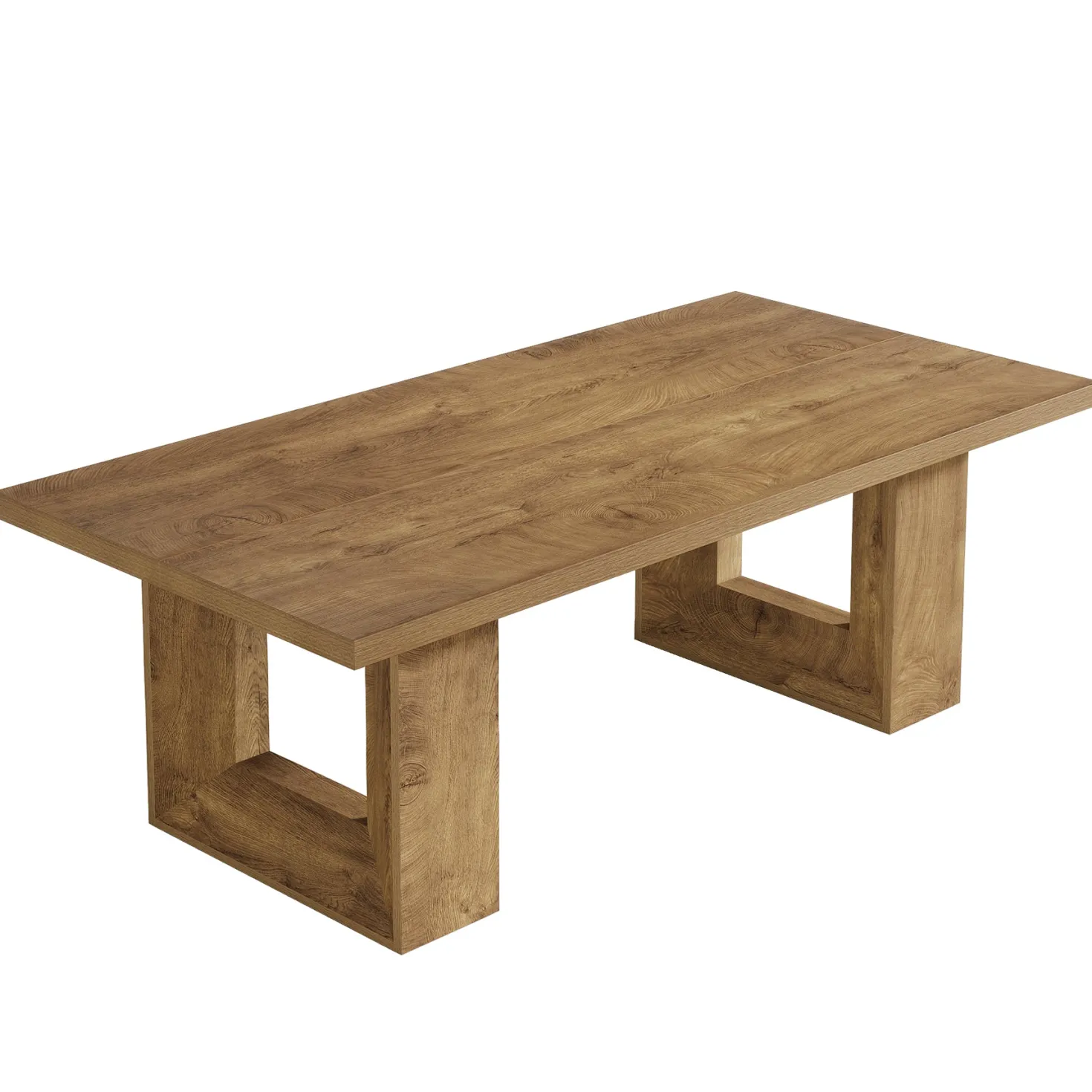 Rectangle Dining Table for 6-8, 63" Kitchen Table with Geometric Frame