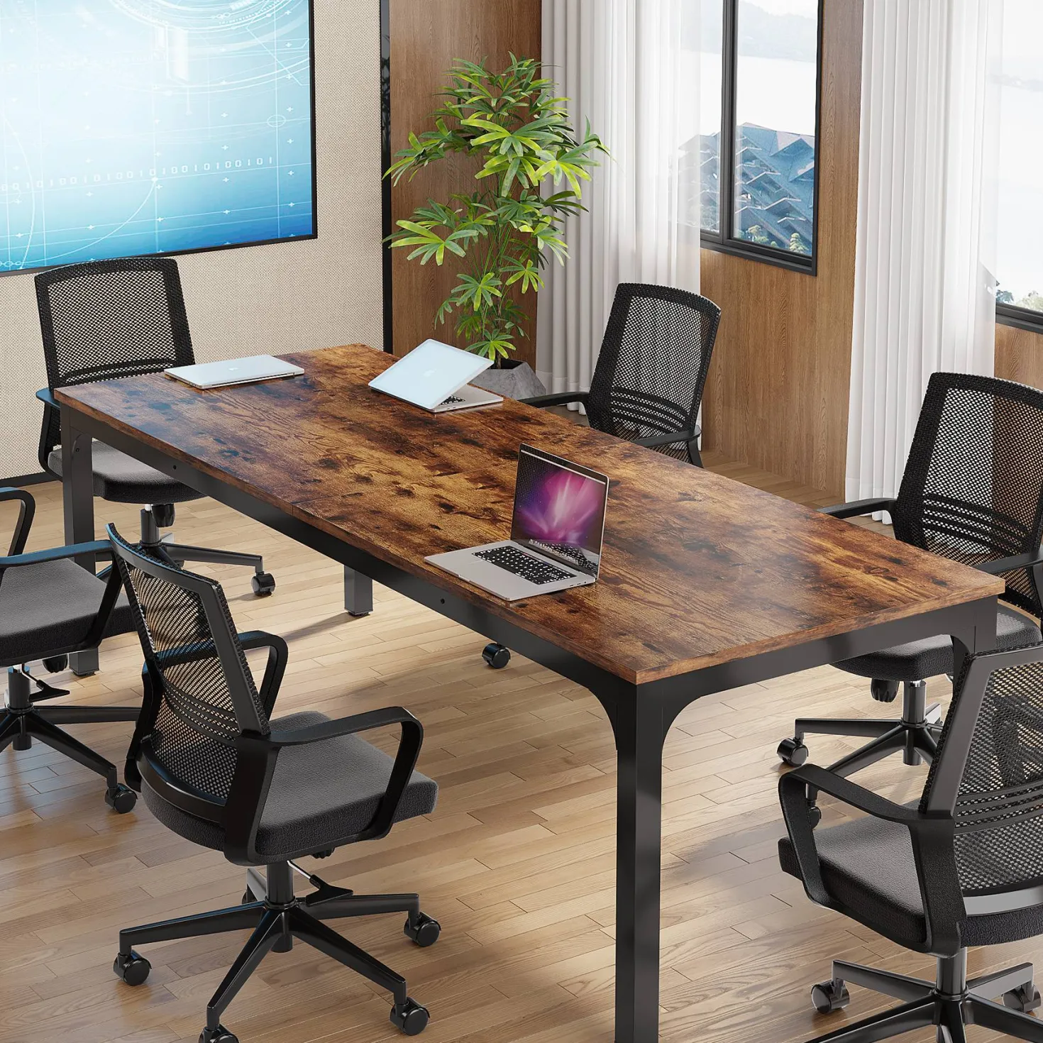 Rectangle Executive Desk, 78.7" Computer Desk 6FT Conference Table