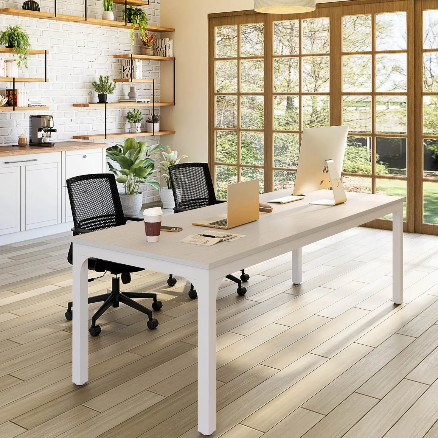 Rectangle Executive Desk, 78.7" Computer Desk 6FT Conference Table