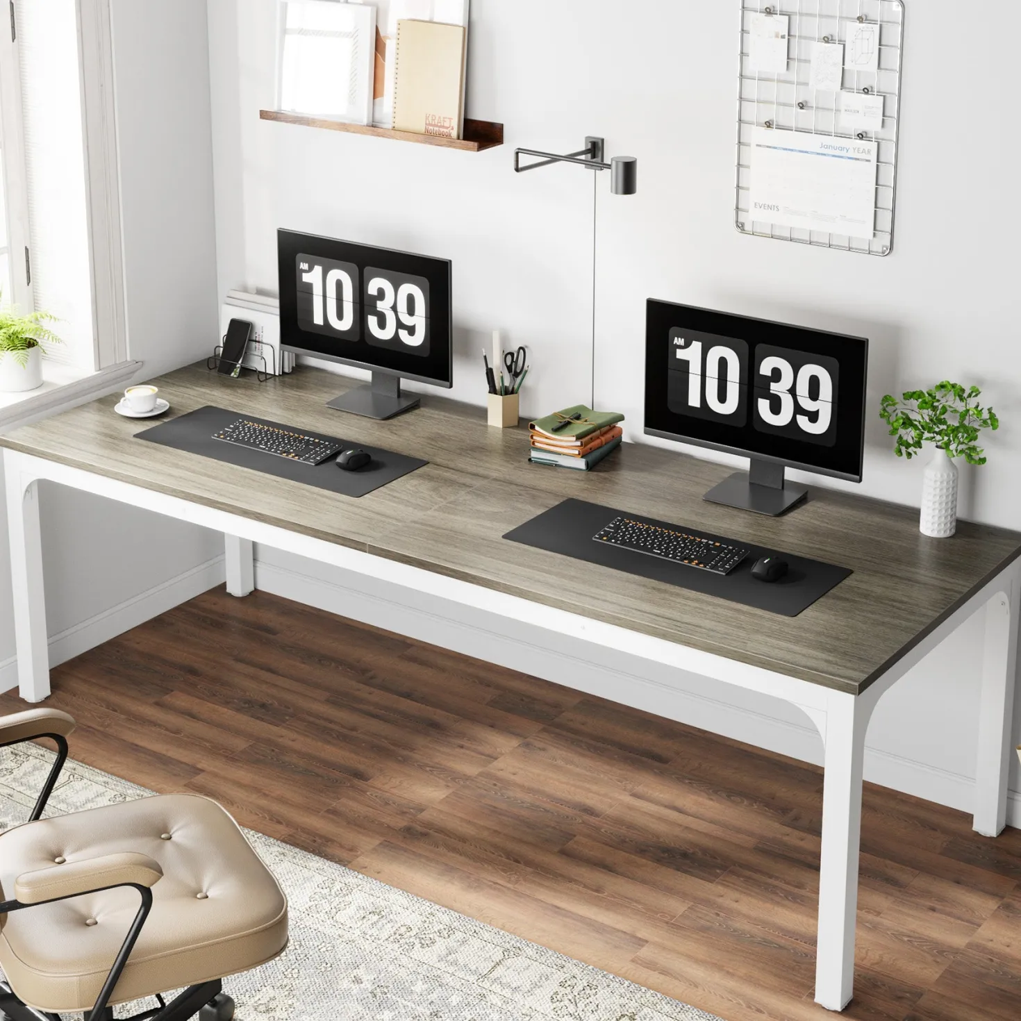 Rectangle Executive Desk, 78.7" Computer Desk 6FT Conference Table