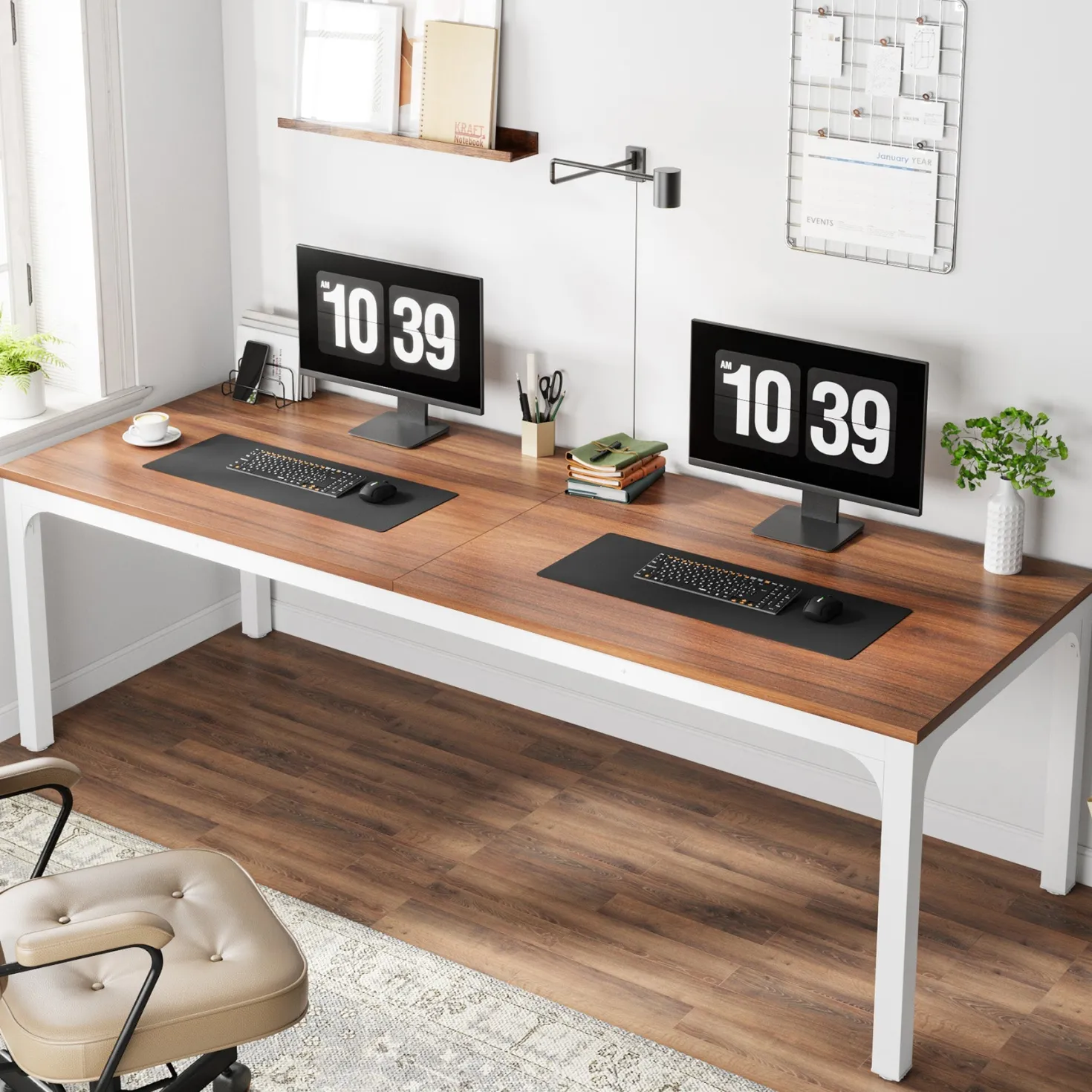 Rectangle Executive Desk, 78.7" Computer Desk 6FT Conference Table