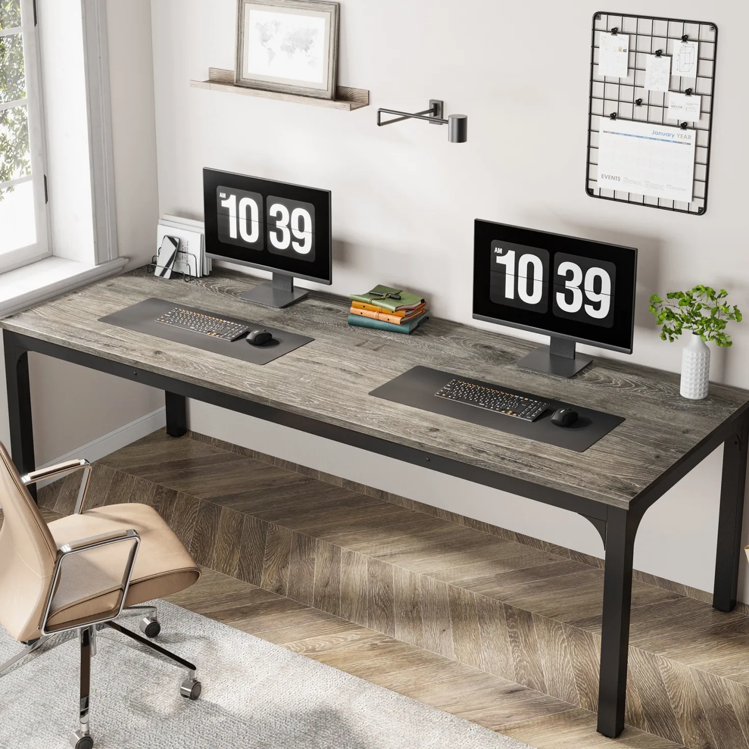 Rectangle Executive Desk, 78.7" Computer Desk 6FT Conference Table