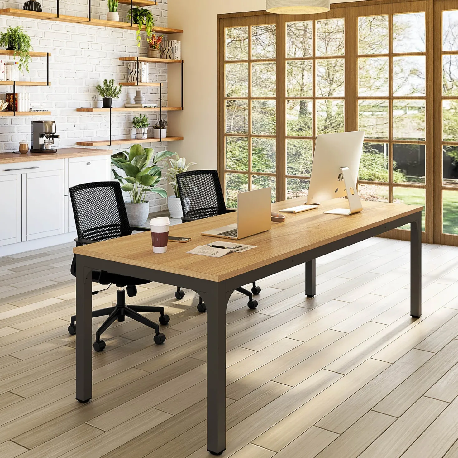 Rectangle Executive Desk, 78.7" Computer Desk 6FT Conference Table