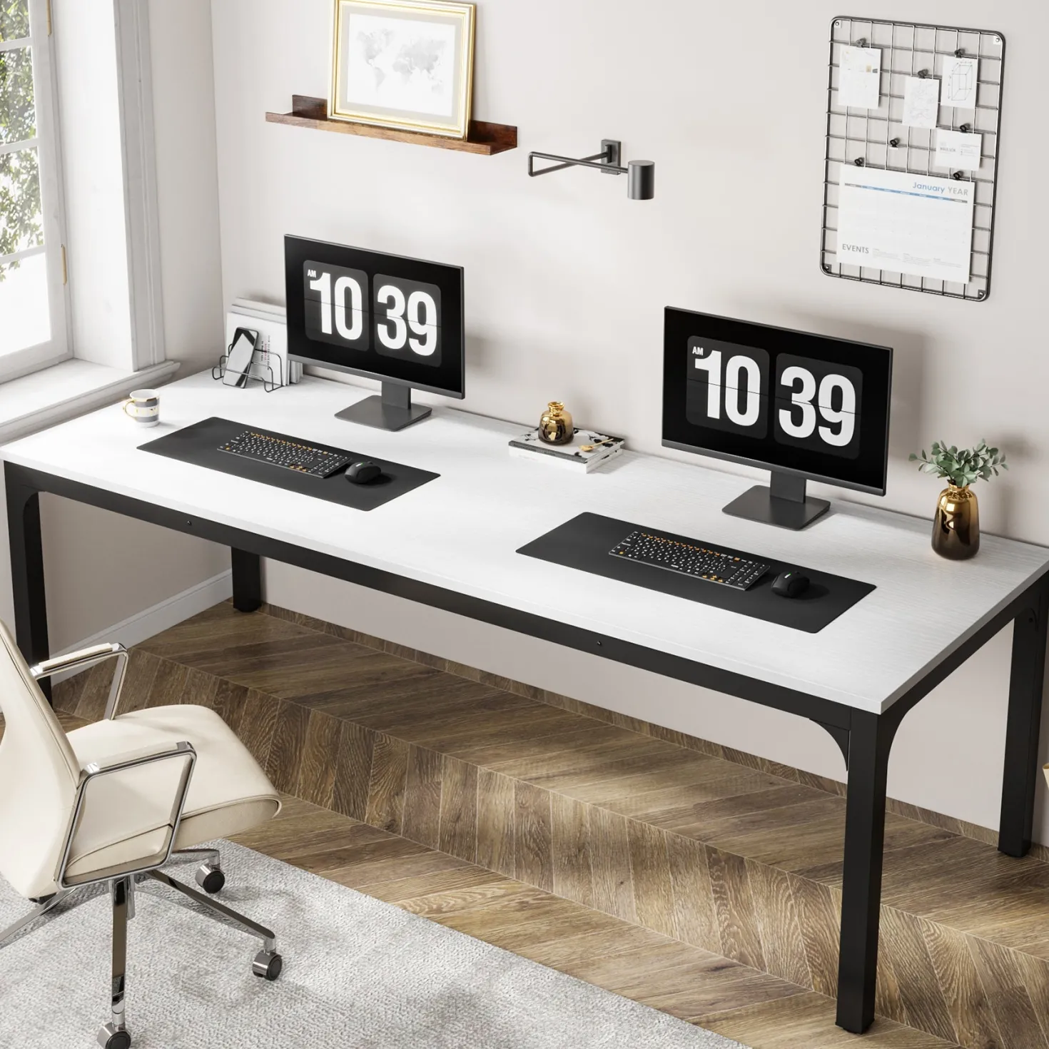 Rectangle Executive Desk, 78.7" Computer Desk 6FT Conference Table