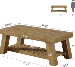 Rectangular Coffee Table, 47.24