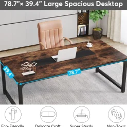 Rectangular Conference Table, 6FT Meeting Seminar Table Computer Desk