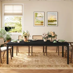 Rectangular Dining Table, 78 inch Long Kitchen Table for 6-8 People