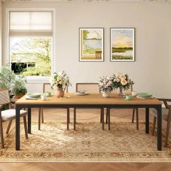 Rectangular Dining Table, 78 inch Long Kitchen Table for 6-8 People
