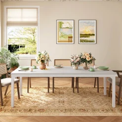 Rectangular Dining Table, 78 inch Long Kitchen Table for 6-8 People